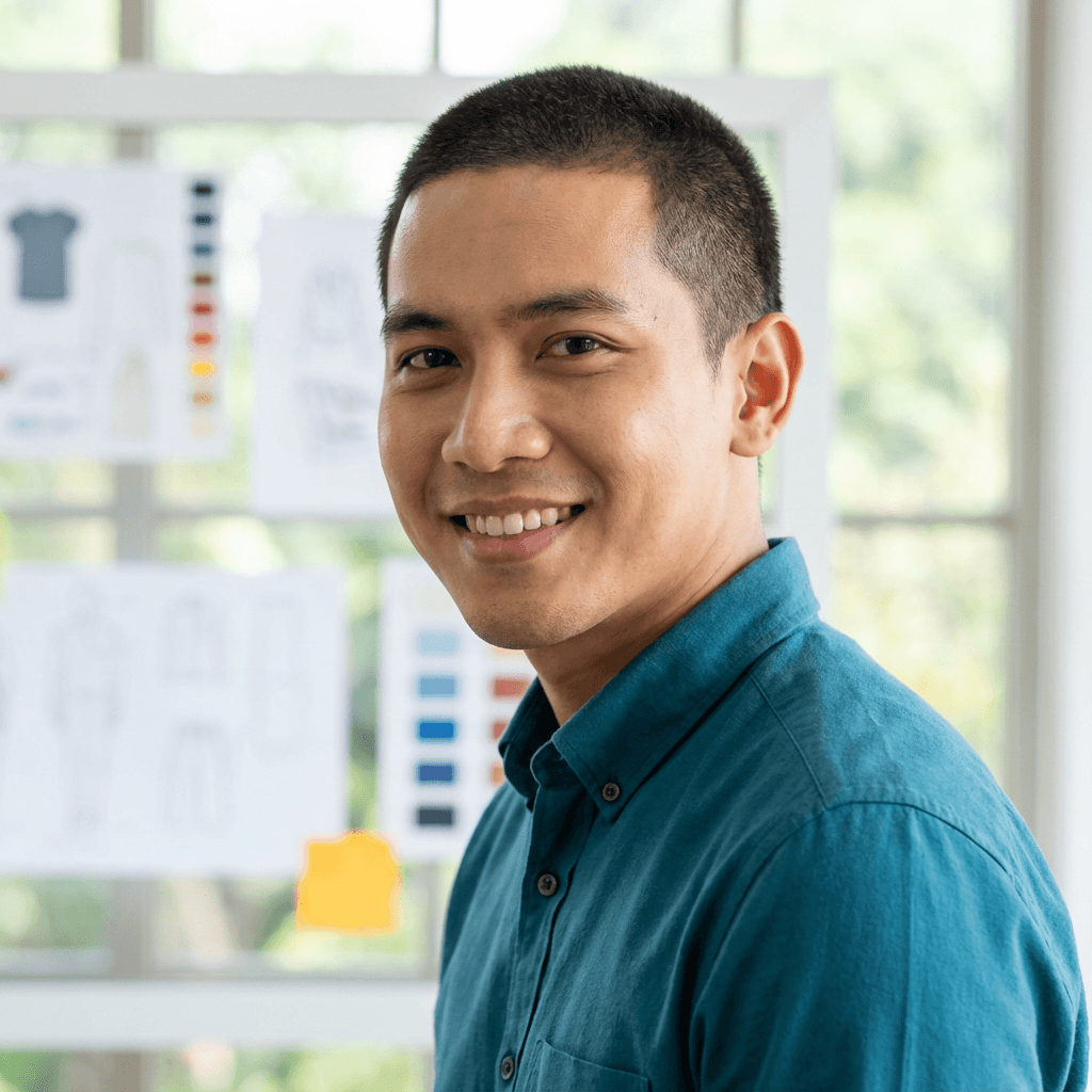 David Kim examining and sorting premium-quality beads