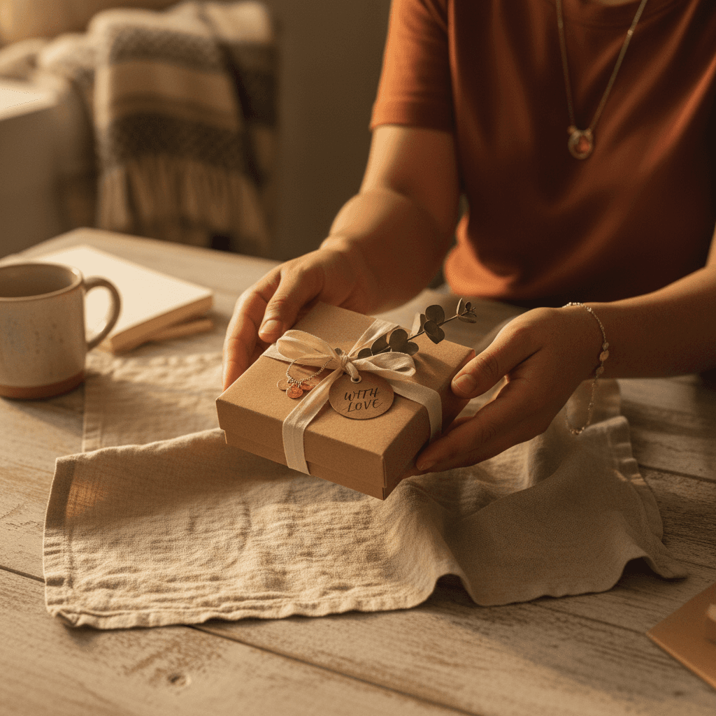 Custom handmade jewelry gift presentation