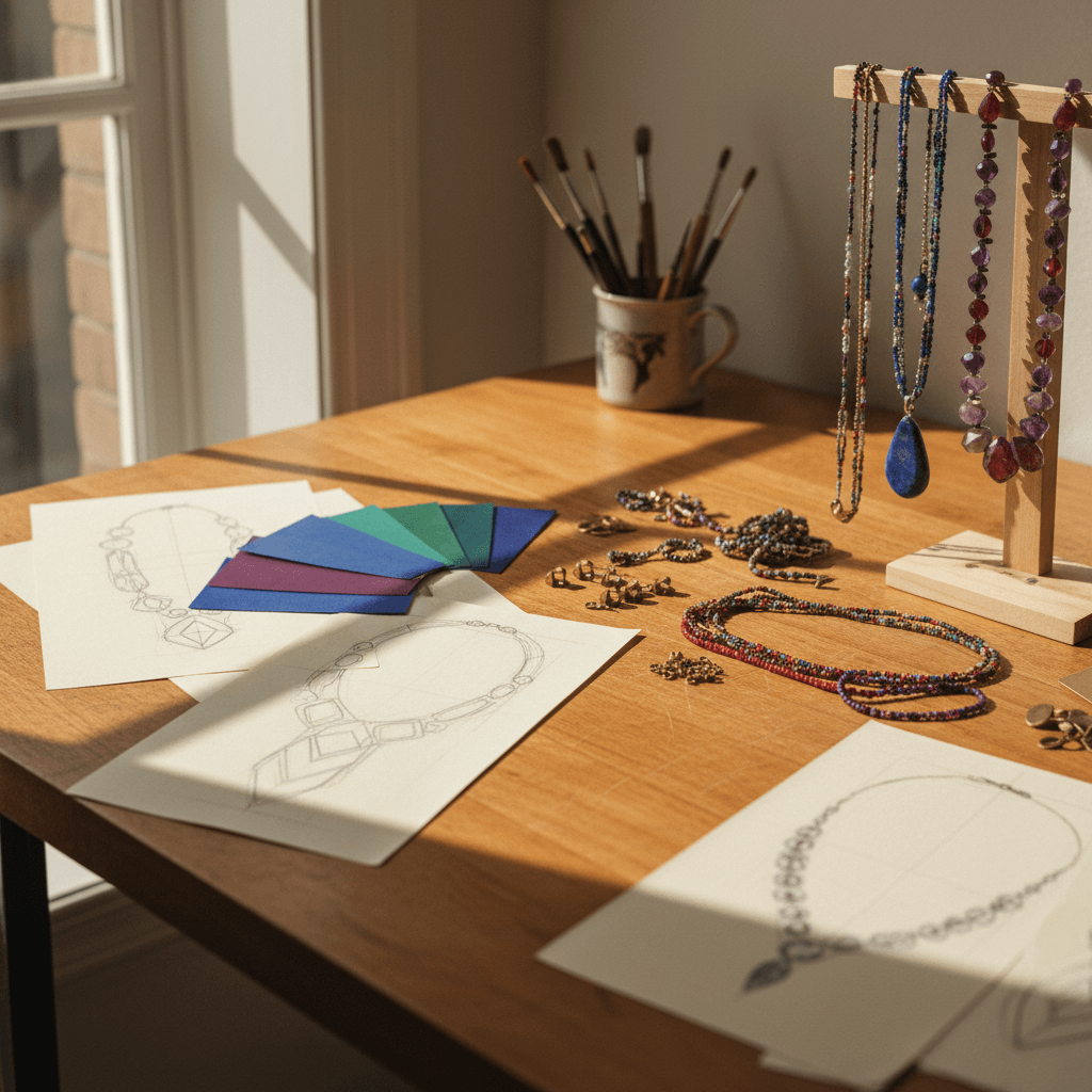 Custom jewelry design process from sketch to finished piece